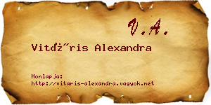 Vitáris Alexandra névjegykártya
